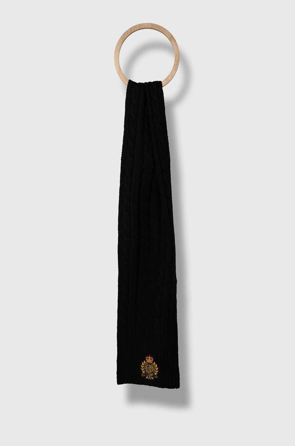 Lauren Ralph Lauren Šal s primesjo volne Lauren Ralph Lauren črna barva