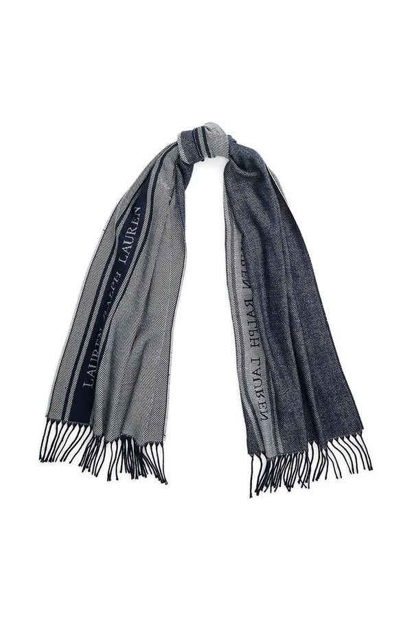 Lauren Ralph Lauren Šal s primesjo volne Lauren Ralph Lauren mornarsko modra barva, 454960043