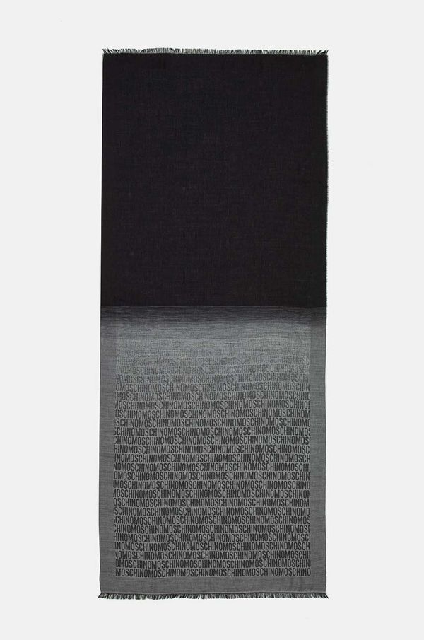 Moschino Šal s primesjo volne Moschino črna barva, M5796 50231
