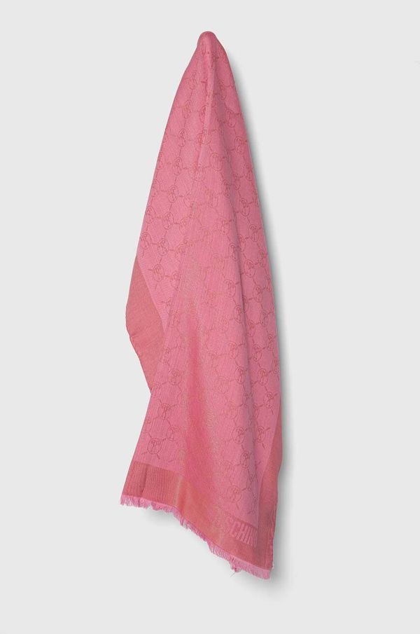 Moschino Šal s primesjo volne Moschino roza barva