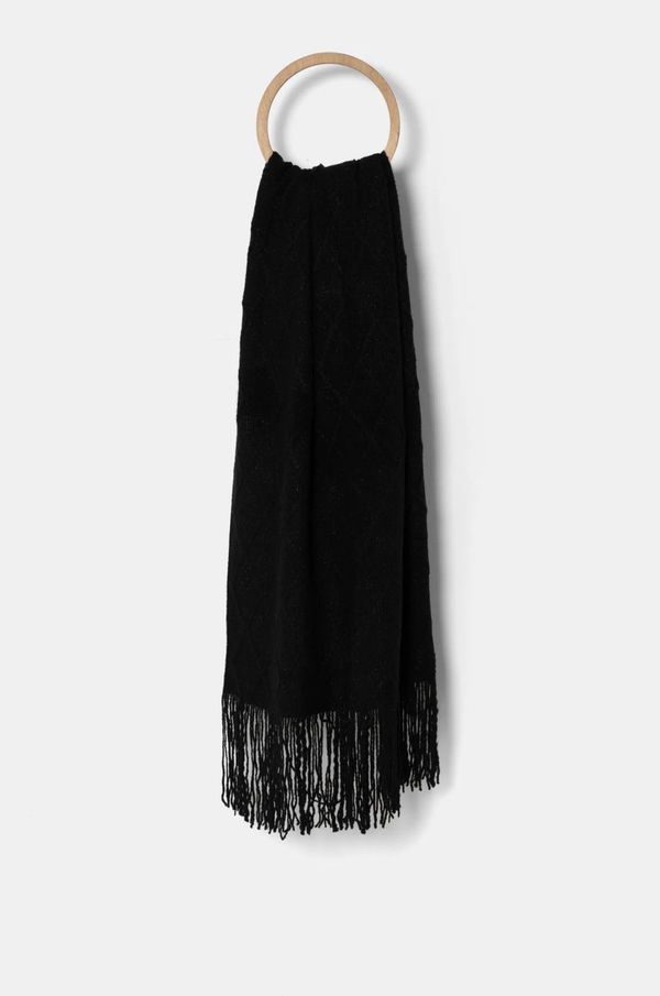 Answear Lab Šal z volno Answear Lab črna barva