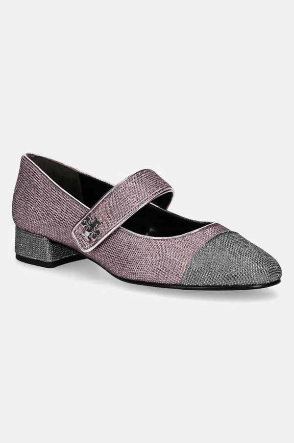 Tory Burch Salonarji iz semiša Tory Burch Cap-Toe Mary Jane Pave Heel Ballet roza barva, 162495-500