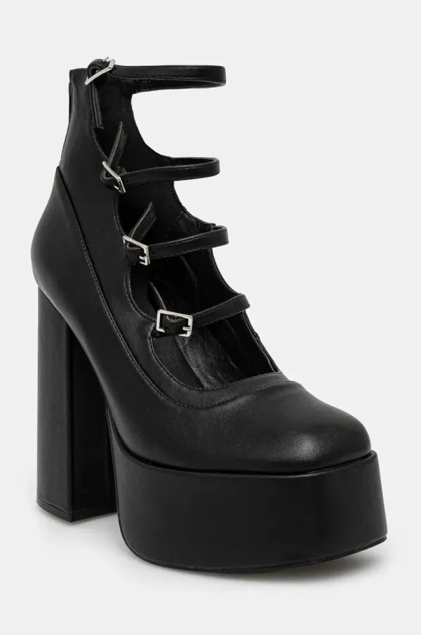 Koi Footwear Salonarji Koi Footwear GURREN BLACK STRAPPY PLATFORM HEELS črna barva, DBP17