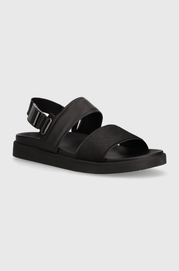 Calvin Klein Sandali Calvin Klein BACK STRAP SANDAL JAQ MONO IP moški, črna barva, HM0HM01421