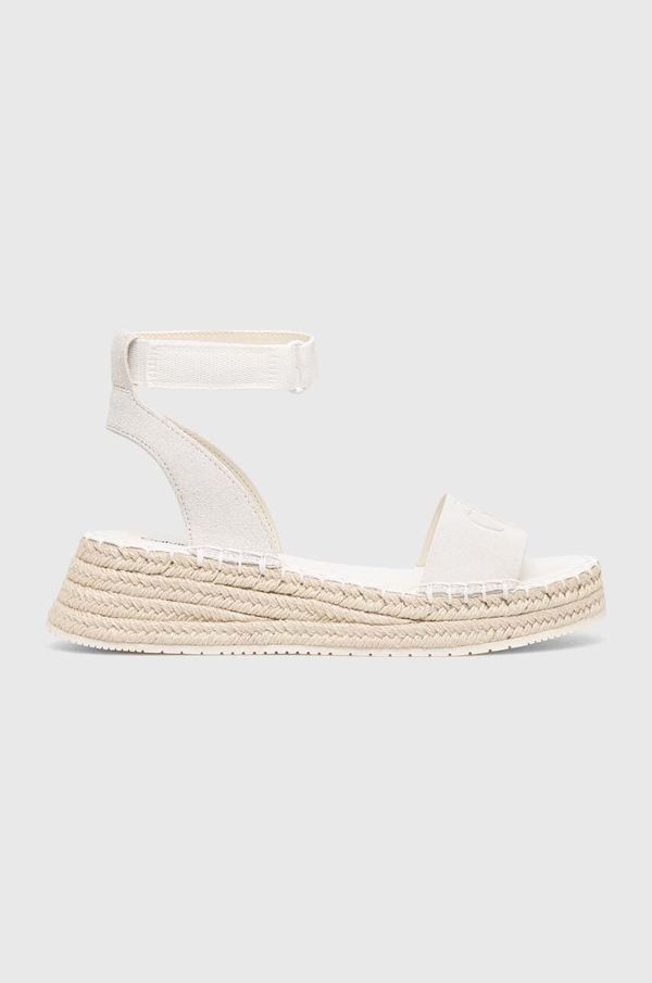 Calvin Klein Jeans Sandali Calvin Klein Jeans SPORTY WEDGE ROPE SU CON ženski, bela barva, YW0YW00977