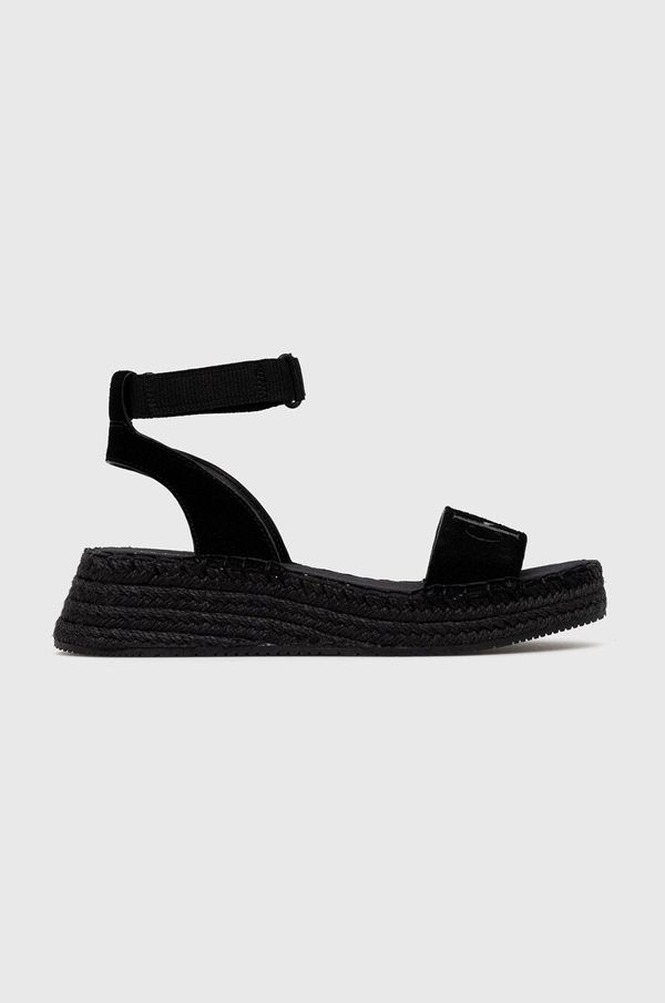 Calvin Klein Jeans Sandali Calvin Klein Jeans SPORTY WEDGE ROPE SU CON ženski, črna barva, YW0YW00977