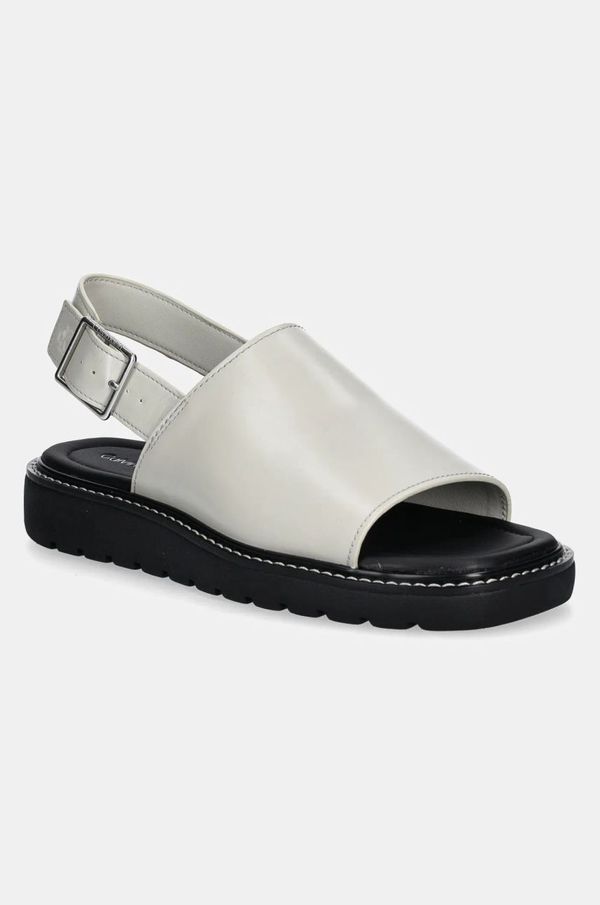 Calvin Klein Jeans Sandali Calvin Klein Jeans SQ MOLDED SANDAL SLING MG LTH ženski, siva barva, YW0YW01711