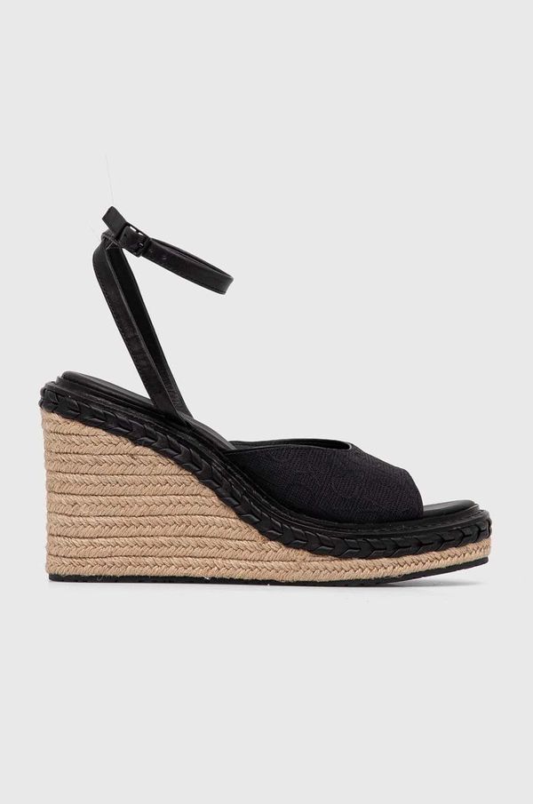 Calvin Klein Sandali Calvin Klein WEDGE SANDAL 70 MONOCQ črna barva, HW0HW01961