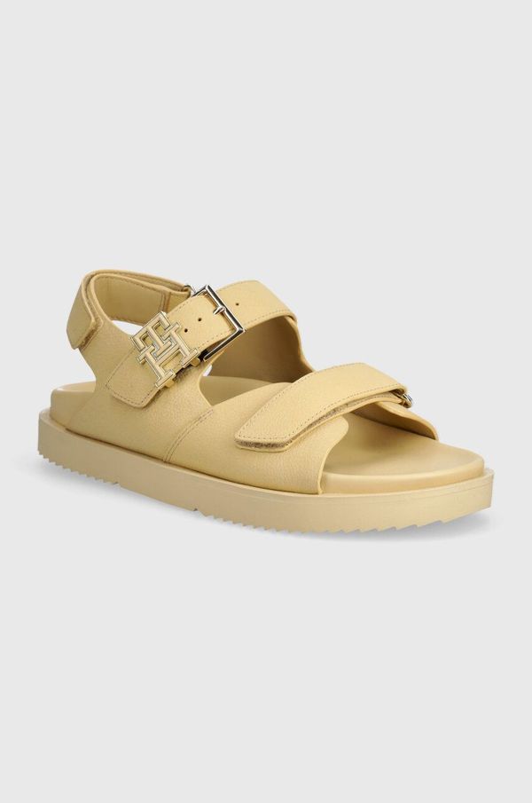 Tommy Hilfiger Sandali iz nubuka Tommy Hilfiger TH HARDWARE NUBUCK SPORTY SANDAL bež barva, FW0FW08038