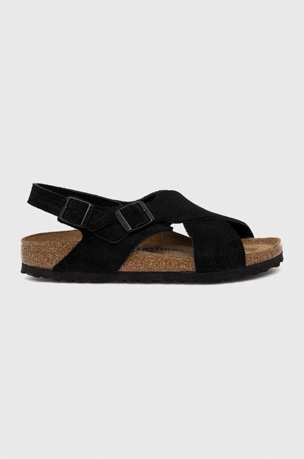 Birkenstock Sandali iz semiša Birkenstock Tulum SFB ženski, črna barva