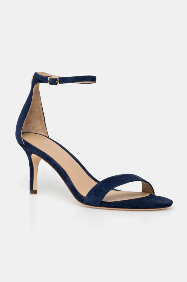 Lauren Ralph Lauren Sandali iz semiša Lauren Ralph Lauren Allie Mid mornarsko modra barva, 802959175002