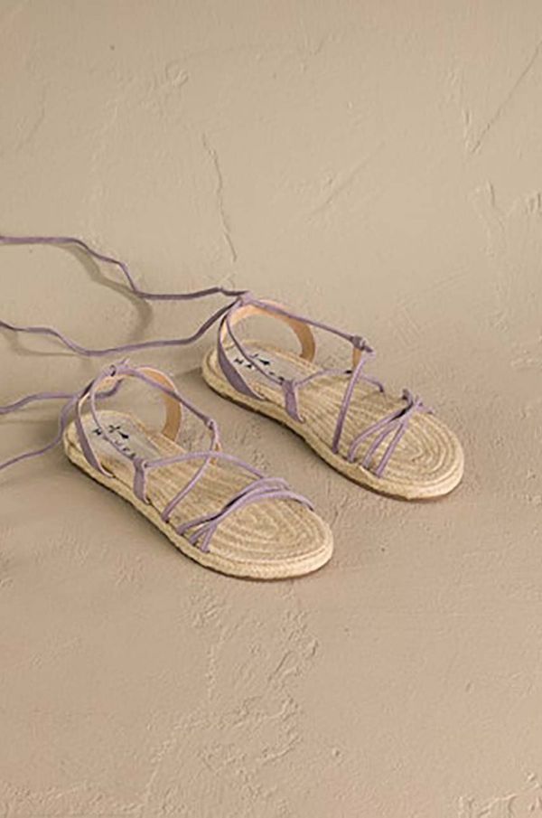 Manebi Sandali iz semiša Manebi Lace-Up Sandals ženski, vijolična barva, P 7.4 Y0