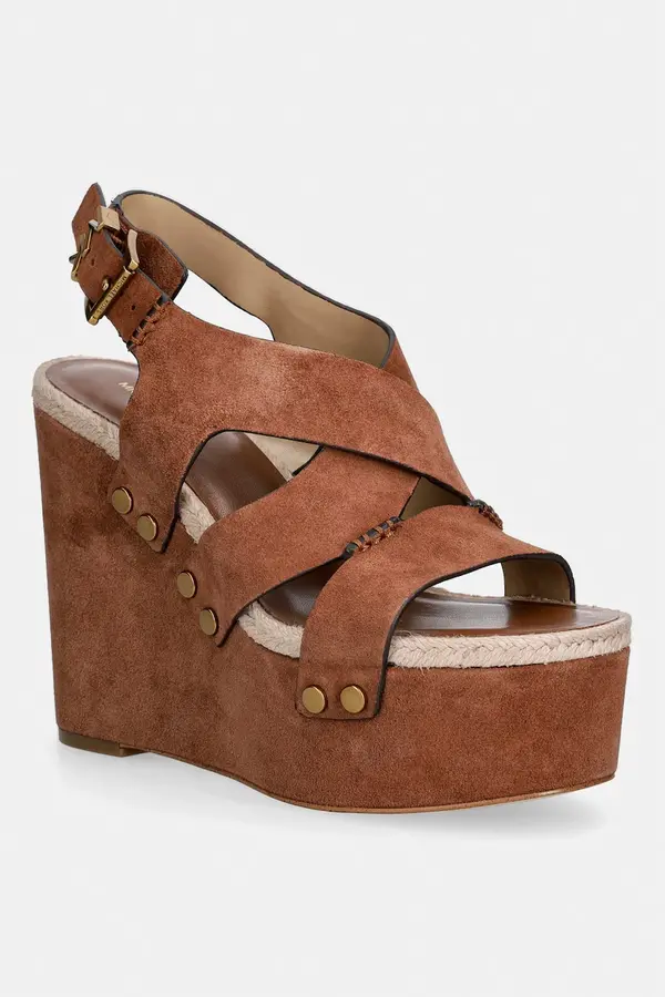 MICHAEL Michael Kors Sandali iz semiša MICHAEL Michael Kors Raven Wedge Sandal