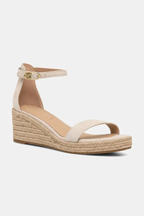 Tommy Hilfiger Sandali iz semiša Tommy Hilfiger SUEDE ANKLE MID WEDGE ESPADRILLE