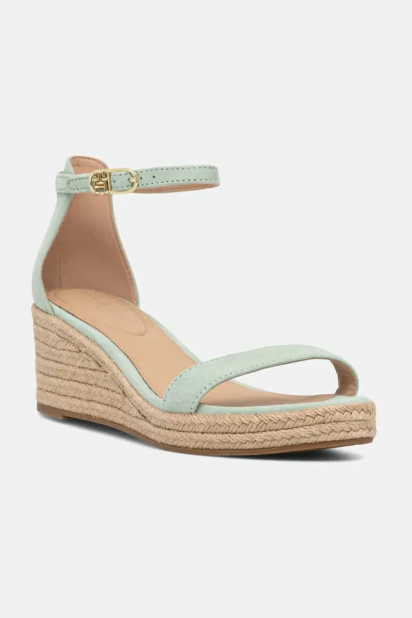 Tommy Hilfiger Sandali iz semiša Tommy Hilfiger SUEDE ANKLE MID WEDGE ESPADRILLE