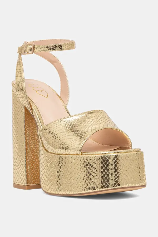 Koi Footwear Sandali Koi Footwear Shonen Gold Lizard Platform Heels