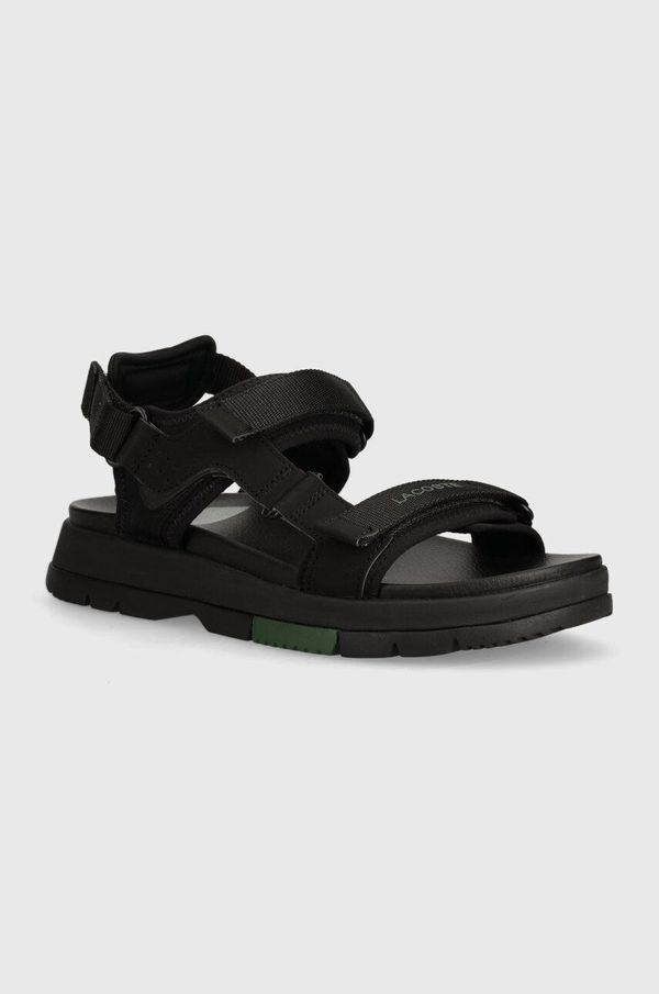 Lacoste Sandali Lacoste Suruga Premium Textile Sandal moški, črna barva, 47CMA0010