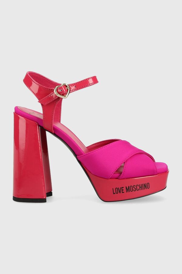Love Moschino Sandali Love Moschino San Lod Quadra 120 roza barva, JA1605CG1G