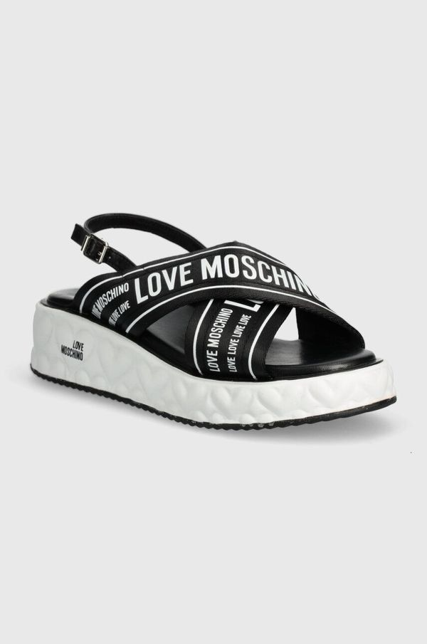 Love Moschino Sandali Love Moschino ženski, črna barva, JA16315I0IIX300A