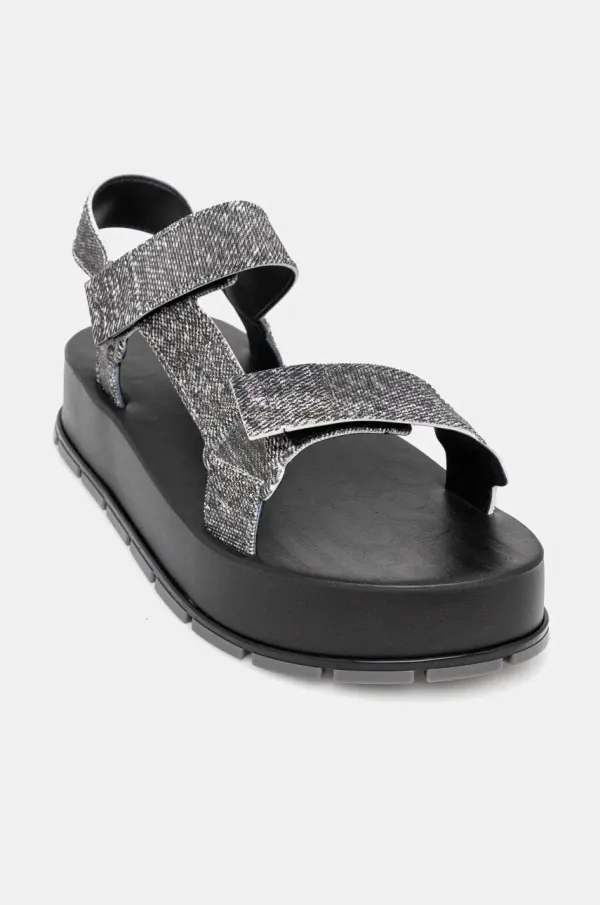 Melissa Sandali Melissa FLOWING PLATFORM DENIM ženski, črna barva, M 36132