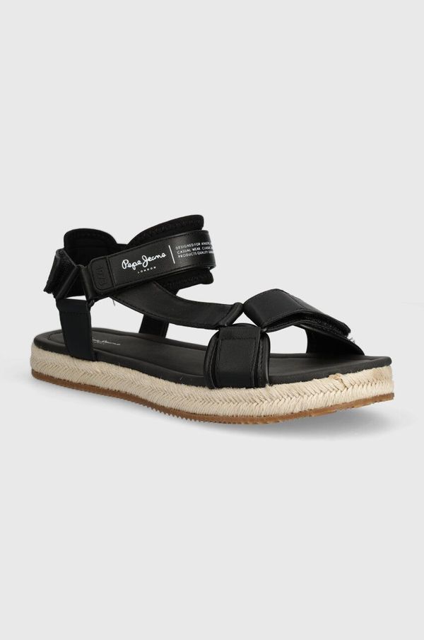 Pepe Jeans Sandali Pepe Jeans PMS90115 moški, črna barva, SUNSET SAVAGE