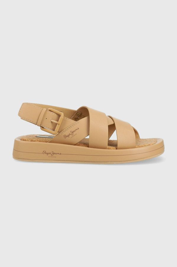 Pepe Jeans Sandali Pepe Jeans SUMMER ženski, bež barva, PLS90578