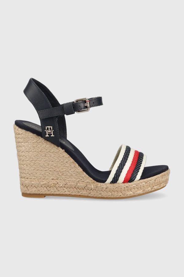 Tommy Hilfiger Sandali Tommy Hilfiger CORPORATE WEDGE ženski, mornarsko modra barva, FW0FW07086