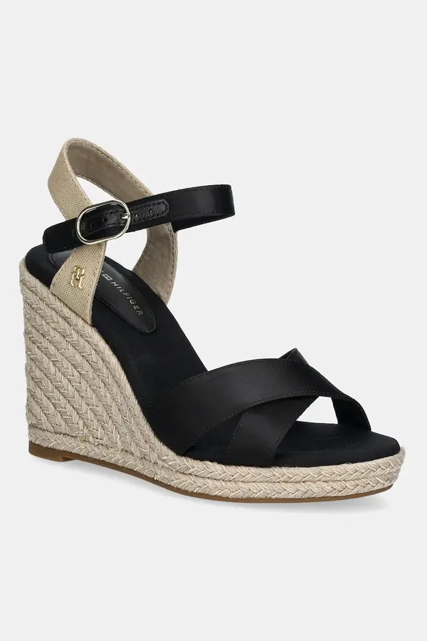 Tommy Hilfiger Sandali Tommy Hilfiger SATIN HIGH WEDGE ESPADRILLE
