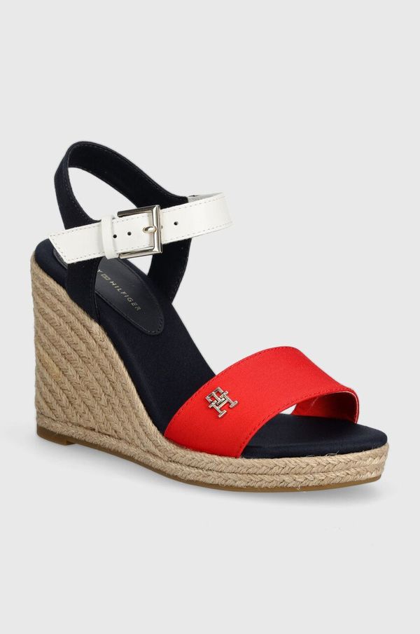 Tommy Hilfiger Sandali Tommy Hilfiger STRIPES WEDGE SANDAL mornarsko modra barva, FW0FW08053