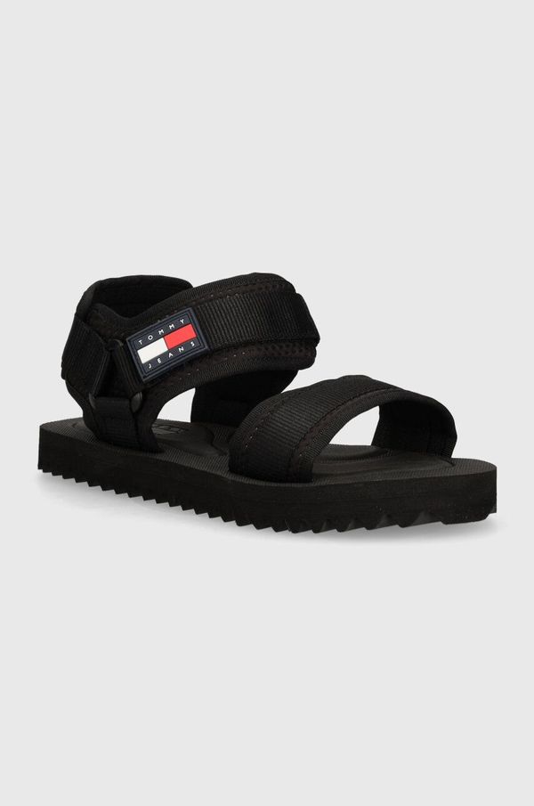 Tommy Jeans Sandali Tommy Jeans TJM SANDAL LUXE moški, črna barva, EM0EM01387