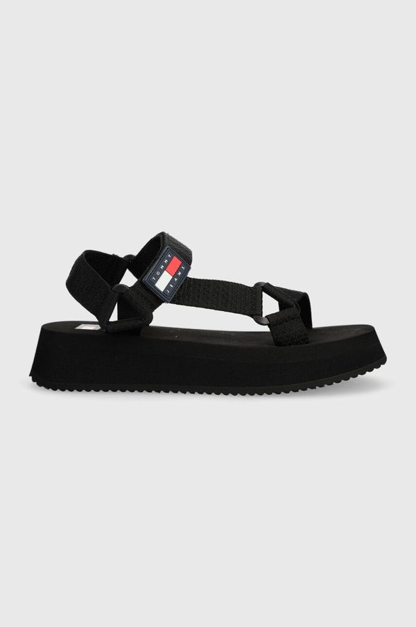 Tommy Jeans Sandali Tommy Jeans TJW EVA SANDAL ženski, črna barva, EN0EN02466