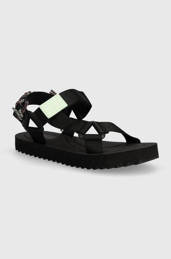 Tommy Jeans Sandali Tommy Jeans TJW EVA SANDAL ženski, črna barva, EN0EN02530