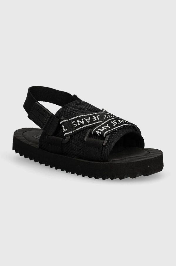 Tommy Jeans Sandali Tommy Jeans TJW PREMIUM EVA SANDAL ženski, črna barva, EN0EN02462