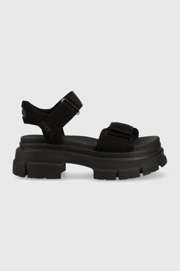 Ugg Sandali UGG Ashton Ankle ženski, črna barva, 1136764