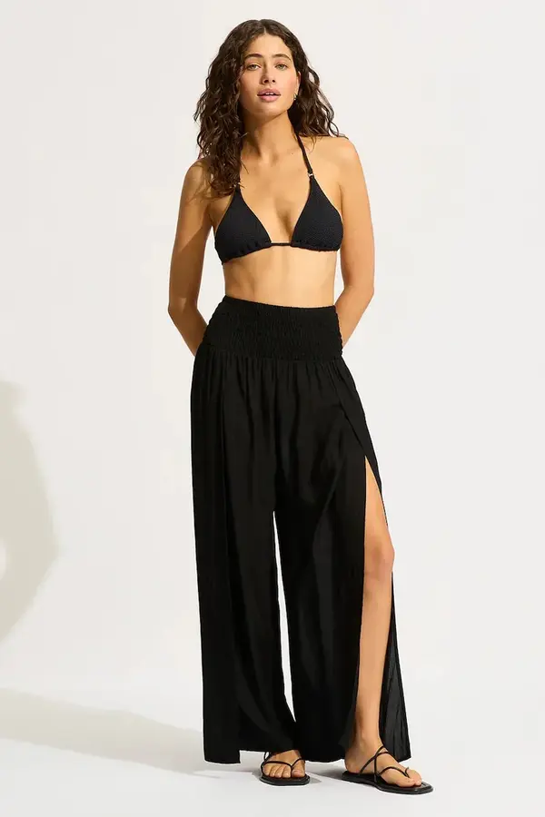 Seafolly Seafolly hlače ženske viskozne Shirred Waist Wrap