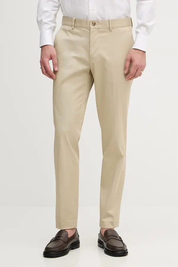 Sisley Sisley Chino hlače moške bombažne z elastanom