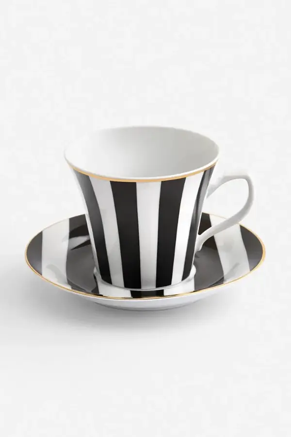 La Mania Skodelica s podstavkom La Mania Stripes 200 ml