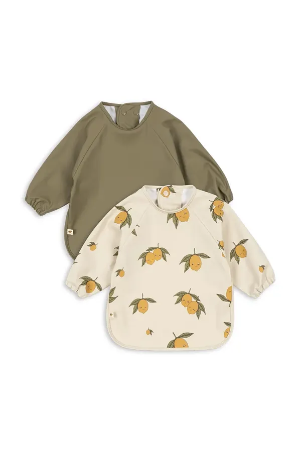 Konges Sløjd Slinček za dojenčka Konges Sløjd 2 PACK DINNER BIB WITH SLEEVES 2-pack KS102624