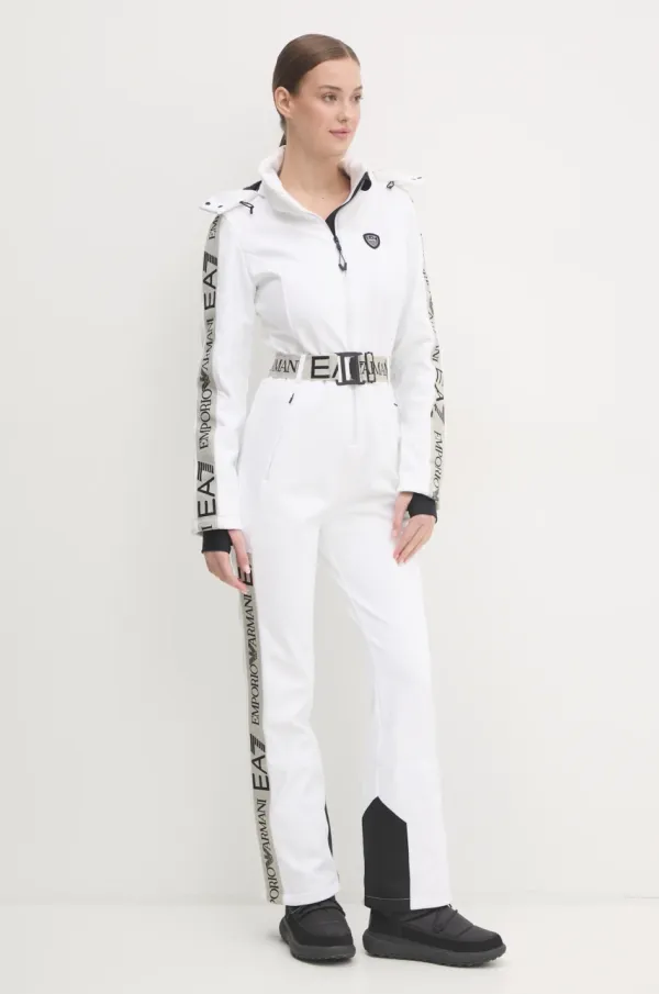 EA7 Emporio Armani Smučarski kombinezon EA7 Emporio Armani Kitzbuhel Softshell bela barva, TN8HZ.6DTD02