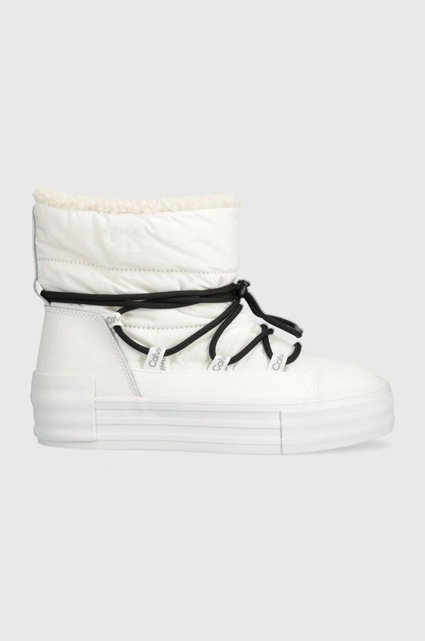 Calvin Klein Jeans Snežke Calvin Klein Jeans BOLD VULC FLATF SNOW BOOT WN bela barva, YW0YW01181