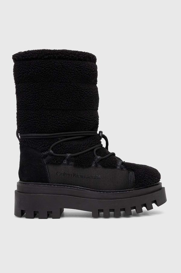 Calvin Klein Jeans Snežke Calvin Klein Jeans FLATFORM SNOW BOOT SHERPA WN črna barva, YW0YW01195