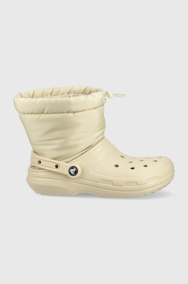 Crocs Snežke Crocs Classic Lined Neo Puff Boot bež barva