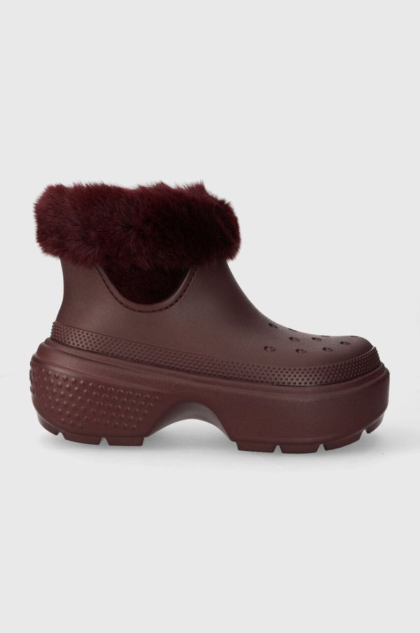 Crocs Snežke Crocs Stomp Lined Boot bordo barva, 208718