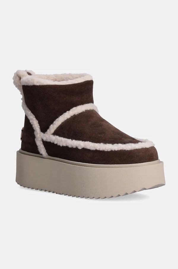 Inuikii Snežke iz semiša Inuikii Inuikii X Coccinelle Classic Low Shearling rjava barva, 75204-150