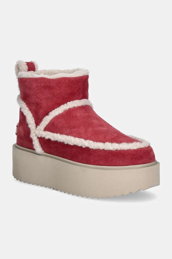 Inuikii Snežke iz semiša Inuikii Inuikii X Coccinelle Classic Low Shearling roza barva, 75204-150