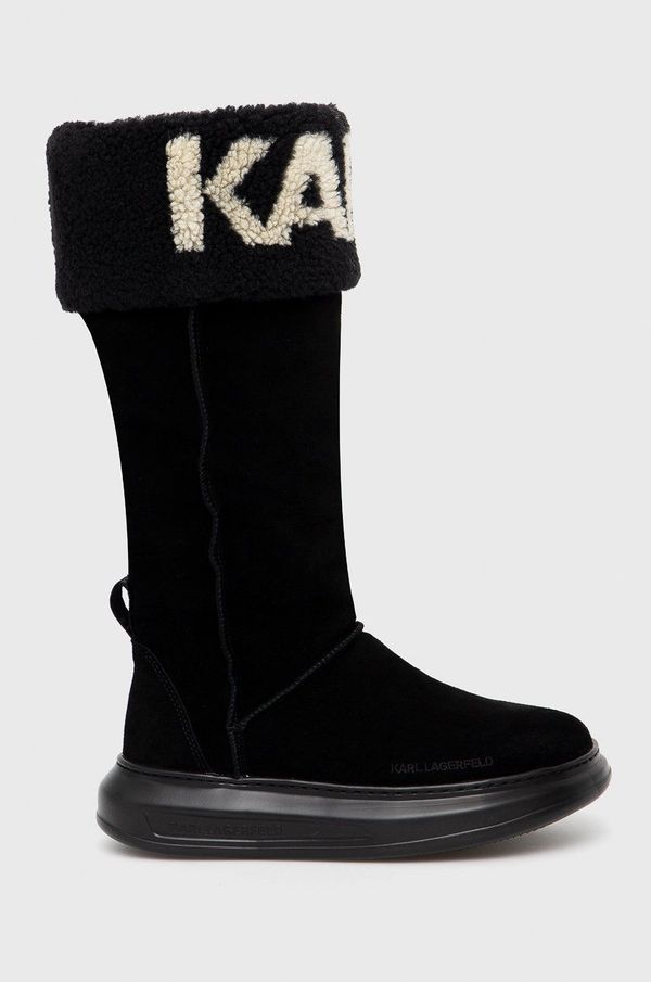 Karl Lagerfeld Snežke iz semiša Karl Lagerfeld Kapri Kosi črna barva