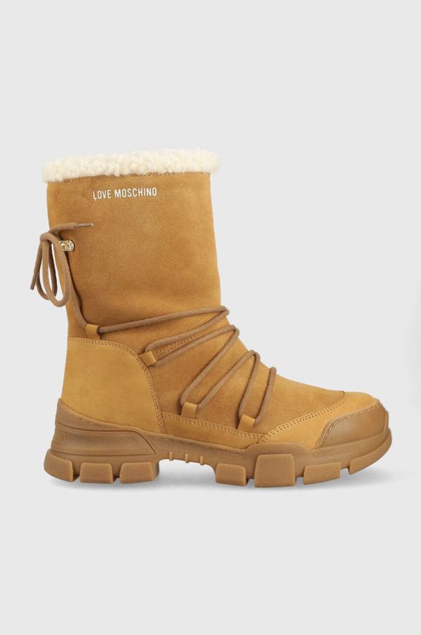 Love Moschino snežke iz semiša Love Moschino , bež barva