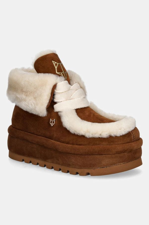 Naked Wolfe Snežke iz semiša Naked Wolfe Bambi bež barva, Bambi Suede Shearling Tan