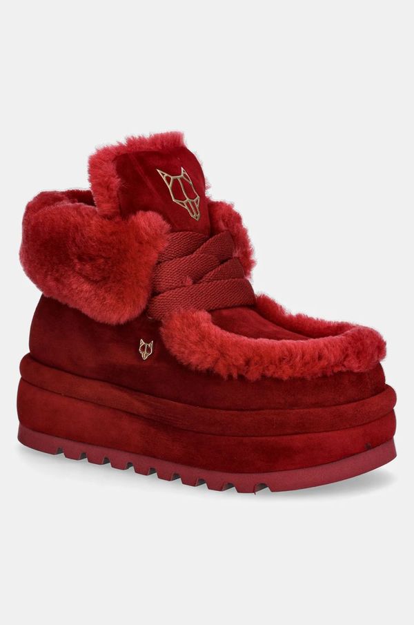 Naked Wolfe Snežke iz semiša Naked Wolfe Bambi bordo barva, Bambi Suede Shearling Burgundy