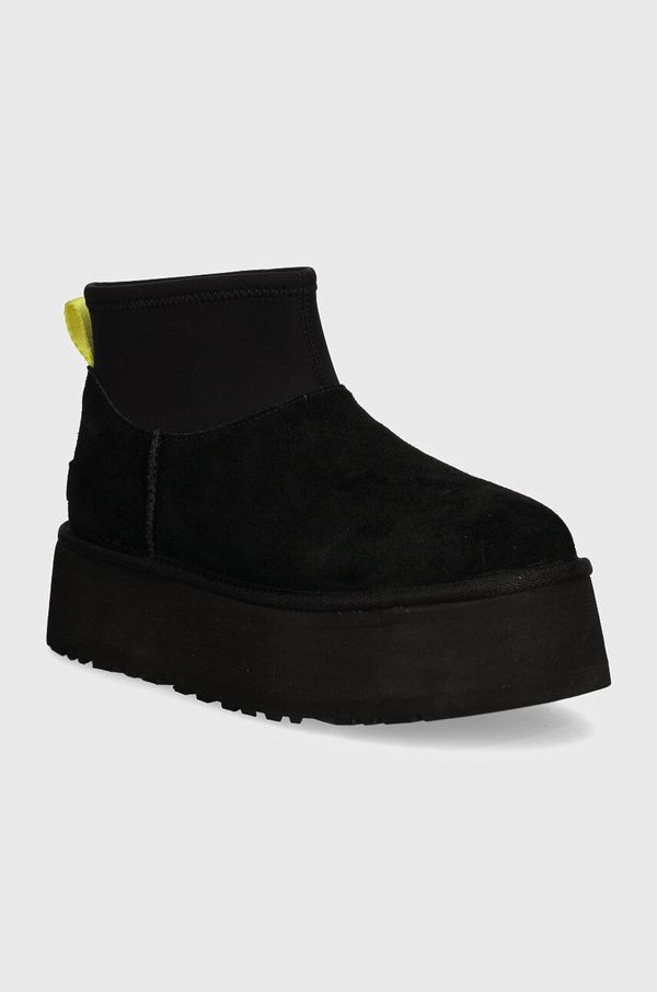 Ugg Snežke iz semiša UGG Classic Mini Dipper črna barva, 1168170-BLK